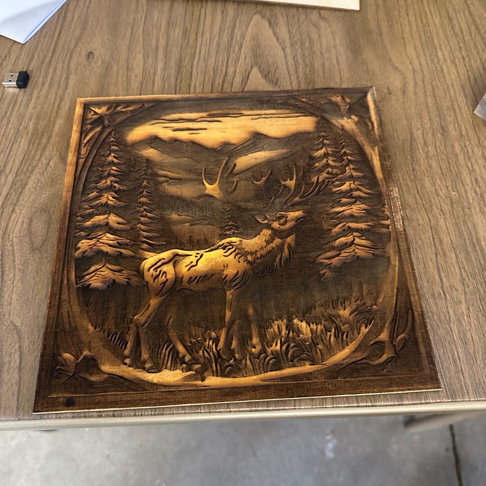 Laser Engraved Elk Wall Art 10x10 – Rustic Decor - Picture 6 of 6
